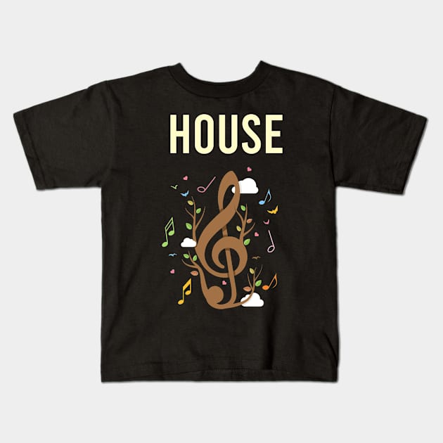 Music Nature House Kids T-Shirt by Hanh Tay